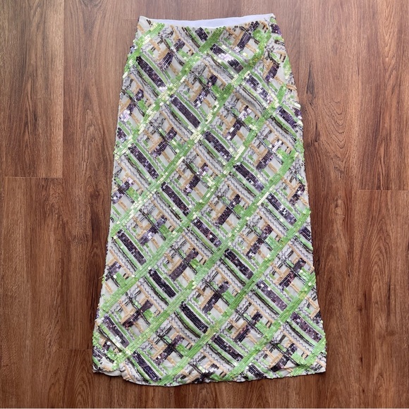 NWOT VERONICA BEARD Brent EMBELLISHED sequin midi skirt mermaid 2 - Picture 13 of 17